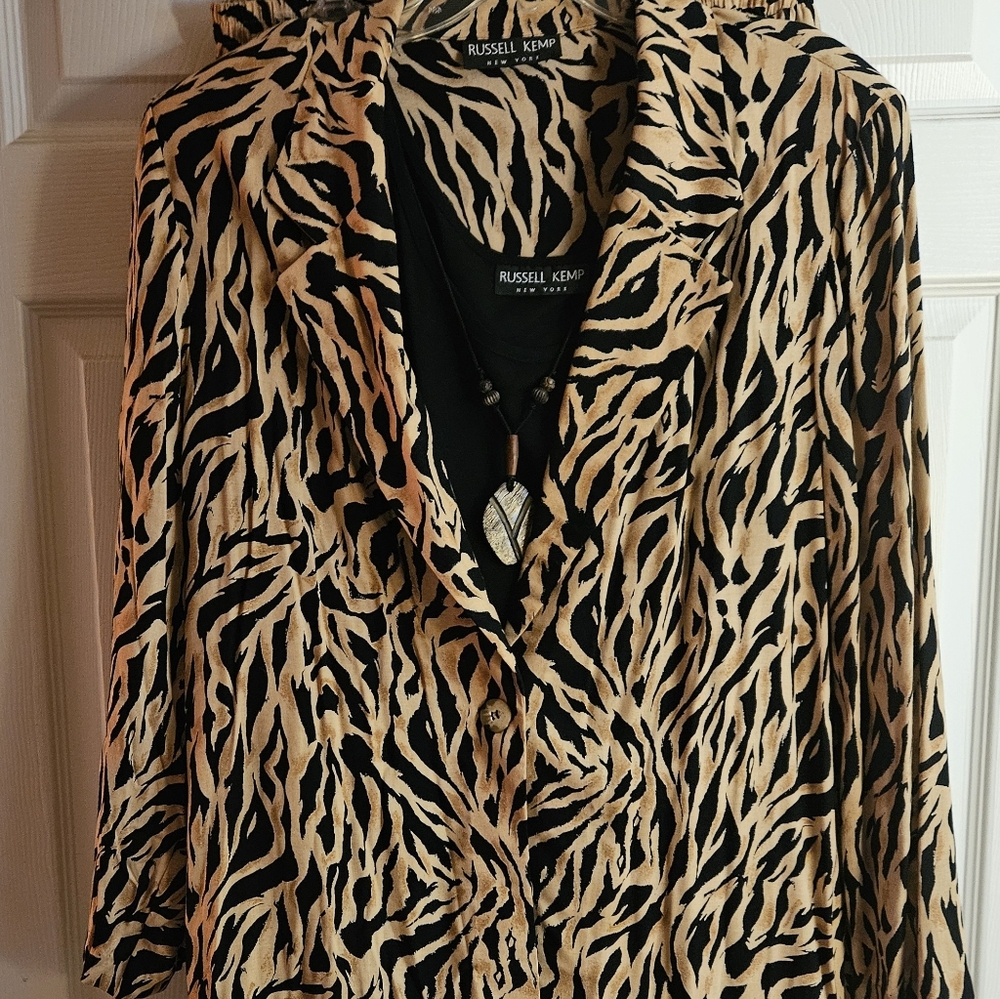 Russell Kemp Zebra Print Blouse  with matching skirt